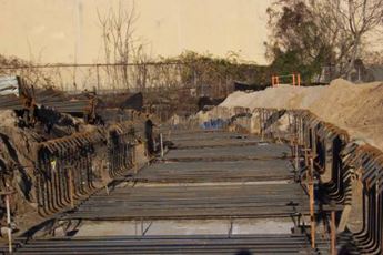 Sound wall foundation reinforcement